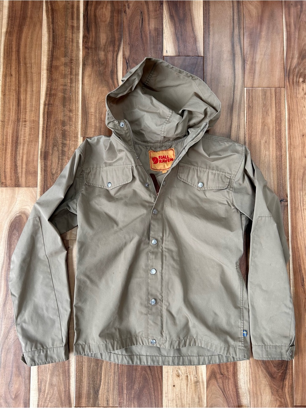 Fjällräven Greenland No. 1 Jacket Small Brown Hooded G-1000 Waxed Outdoor Coat